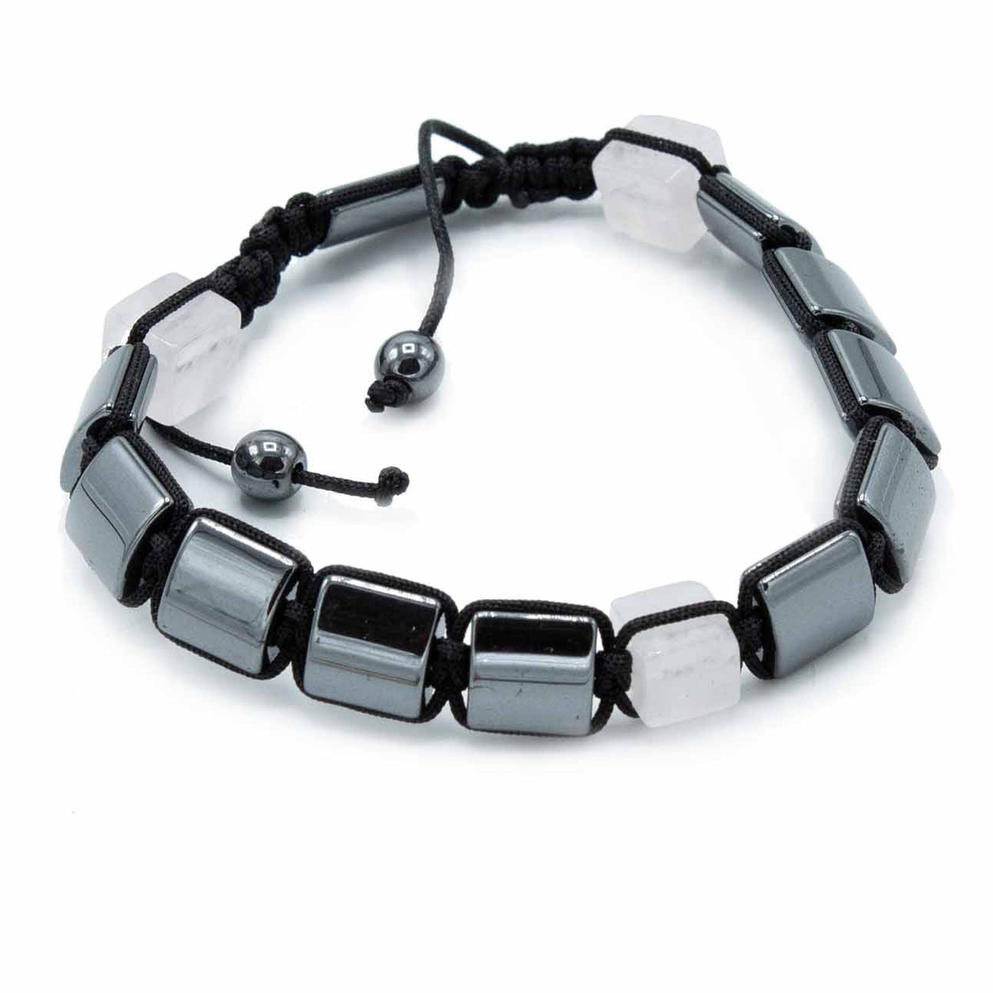 Bracelet Hématite Magnétique Shamballa - Cuboids Roses Unisexe – photo 2