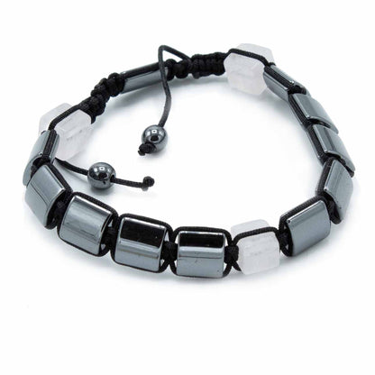 Bracelet Hématite Magnétique Shamballa - Cuboids Roses Unisexe – photo 2