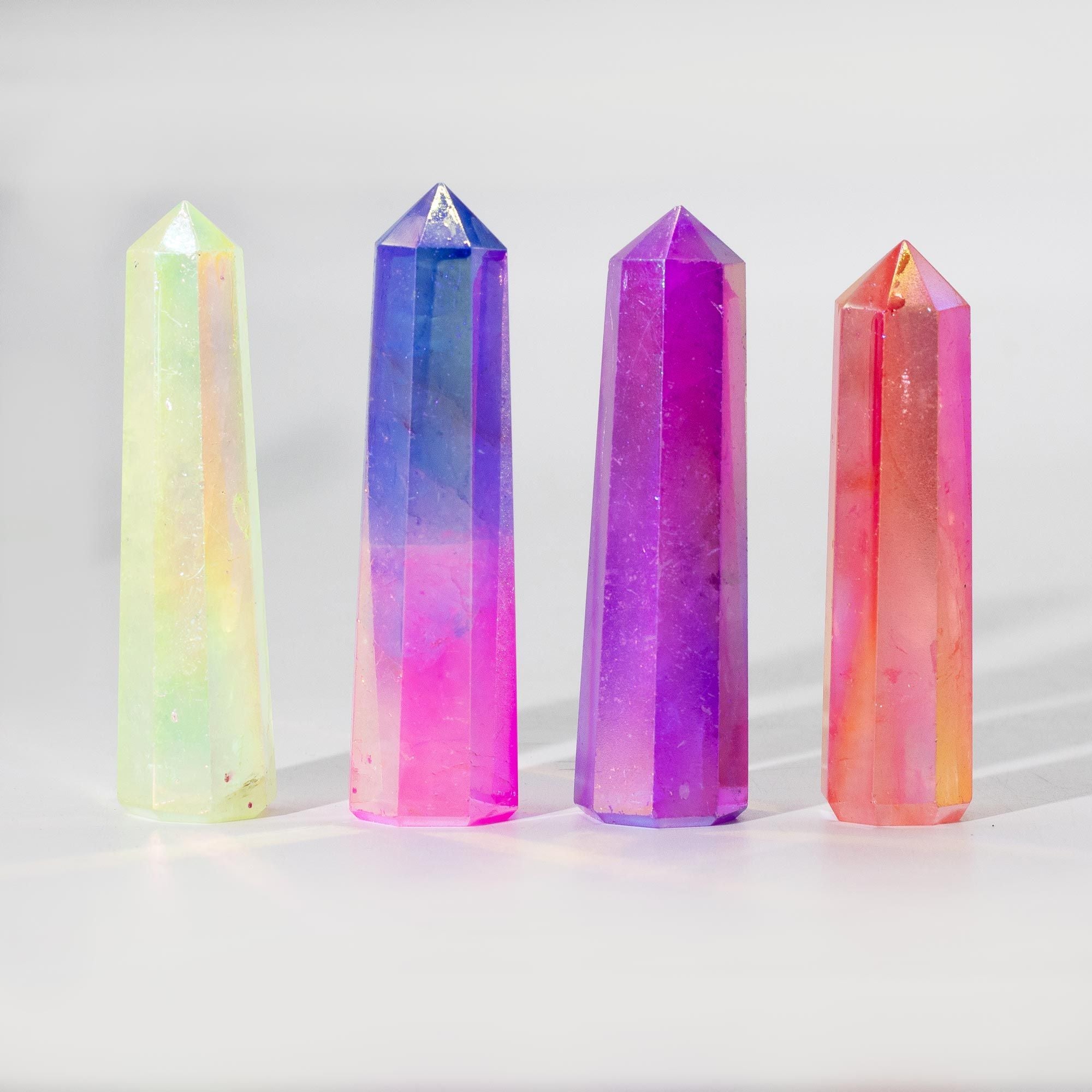 Obélisque Quartz Aurora Pêche 9cm — Cristal Irisé – photo 2