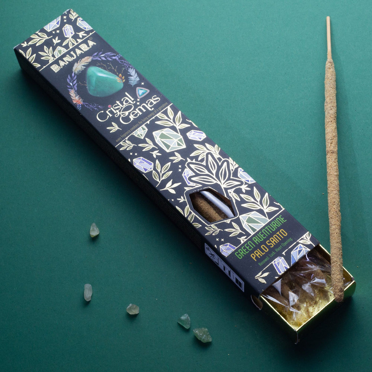 Encens Banjara Cristal Gemas — Aventurine Verte & Palo Santo - photo 3