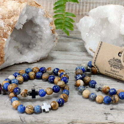 Lot de 2 bracelets d'amitié - Jaspe Paysage - photo 5