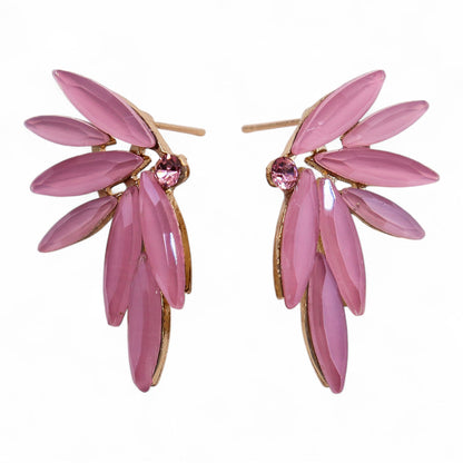 Boucles d'Oreilles Verre Rose Vintage - Fée Naïade
