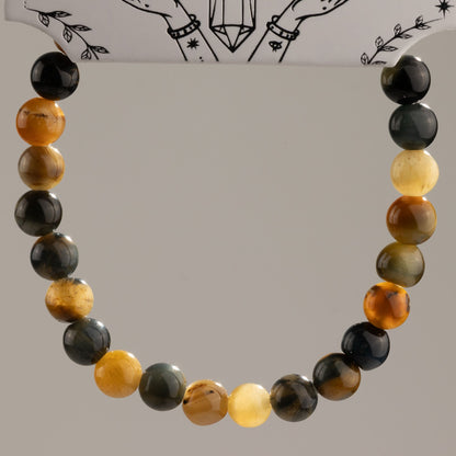 Bracelet Œil de Tigre Mélangé — Perles de 6 mm — 17 cm - photo 2