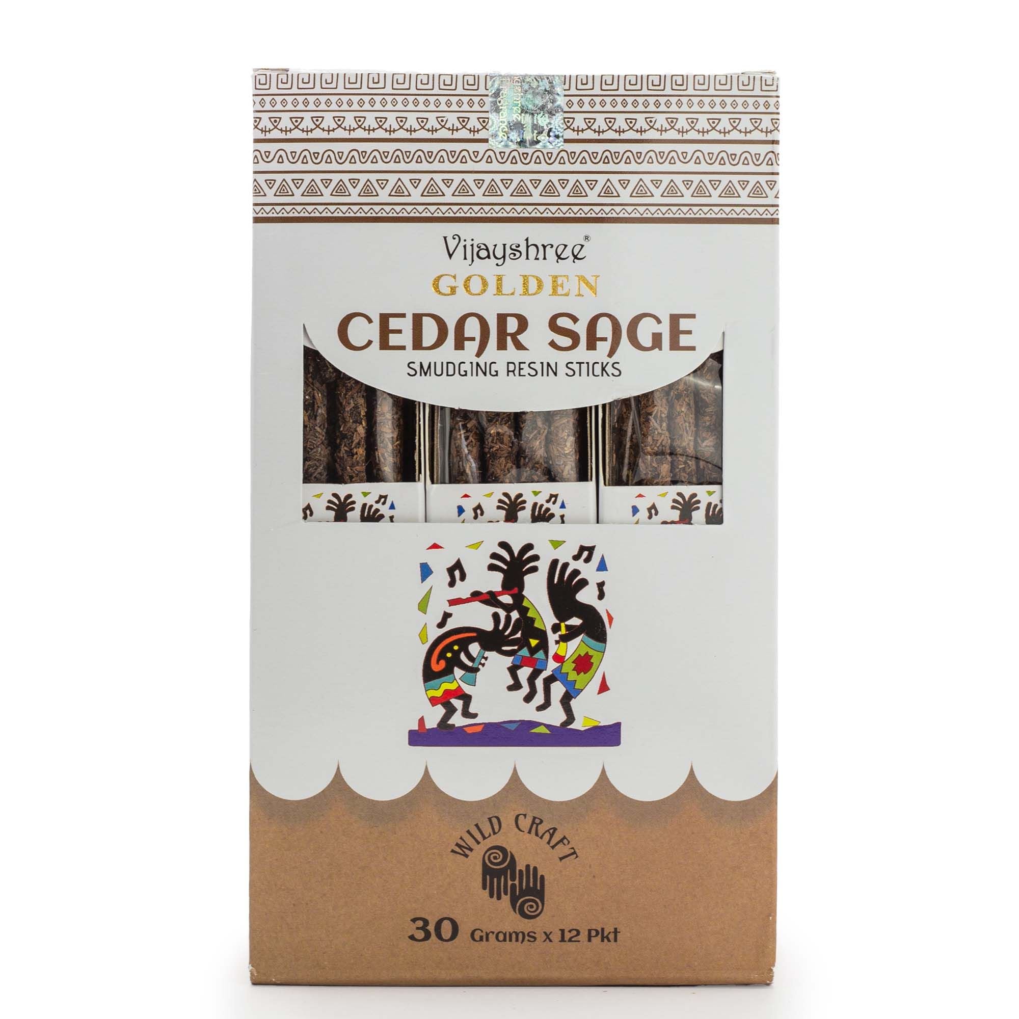 30g Golden Cedar Sage Smudging Resin Sticks (6s)