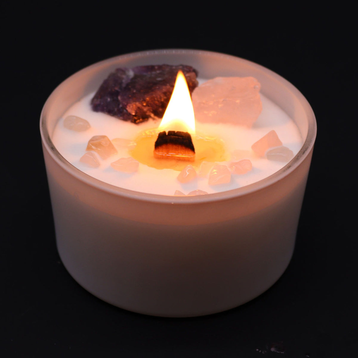 Bougie Chakra du Troisième Œil — Améthyste & Quartz Rose - photo 2