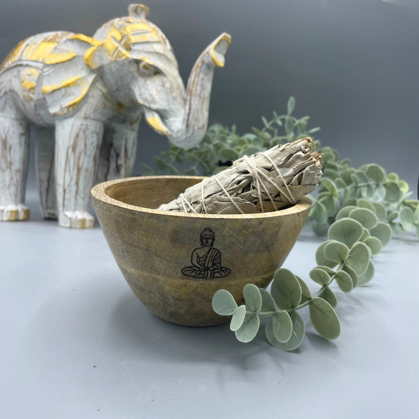 Bol en Bois Rituel - Offrande & Smudge Cérémonie