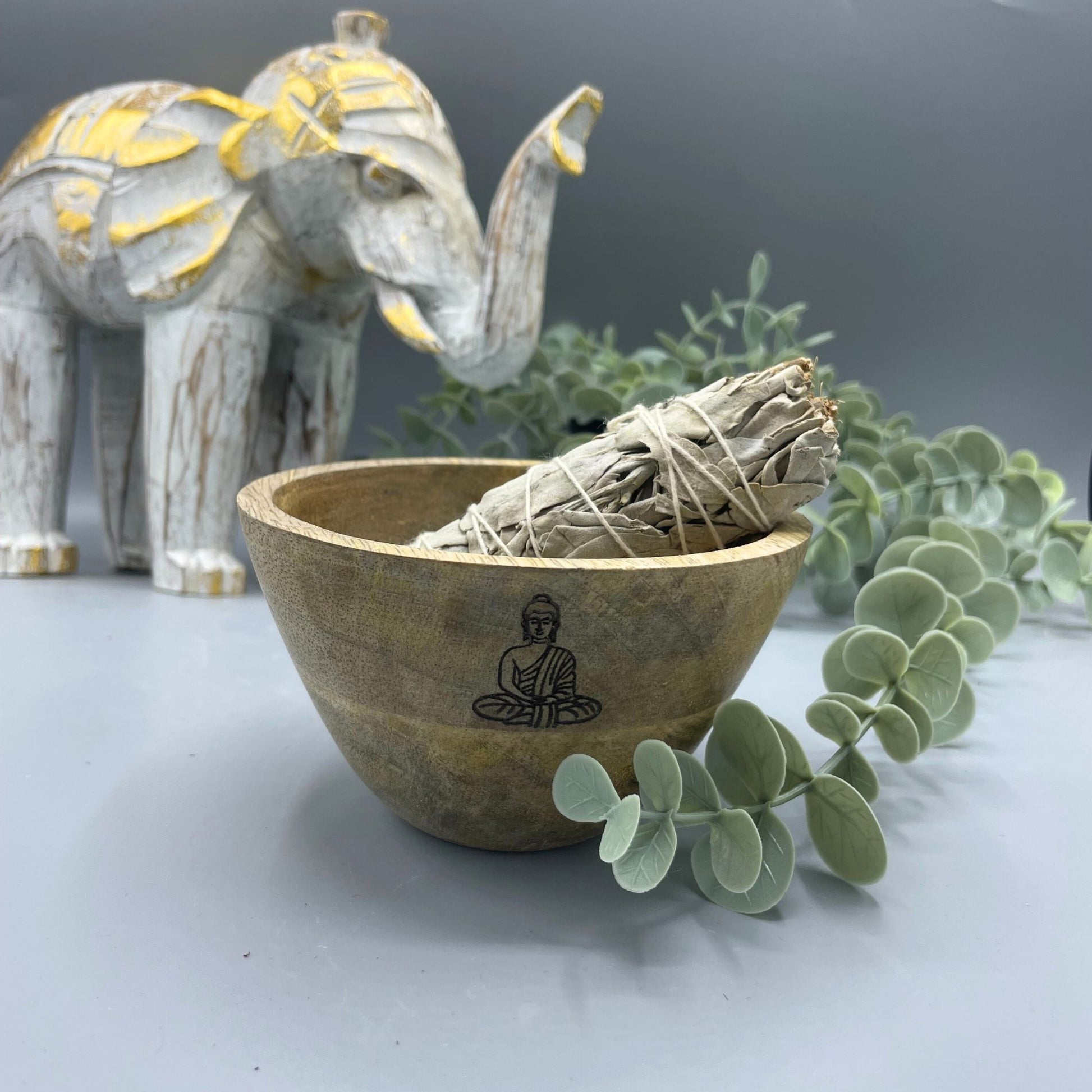 Bol en Bois Rituel - Offrande & Smudge Cérémonie