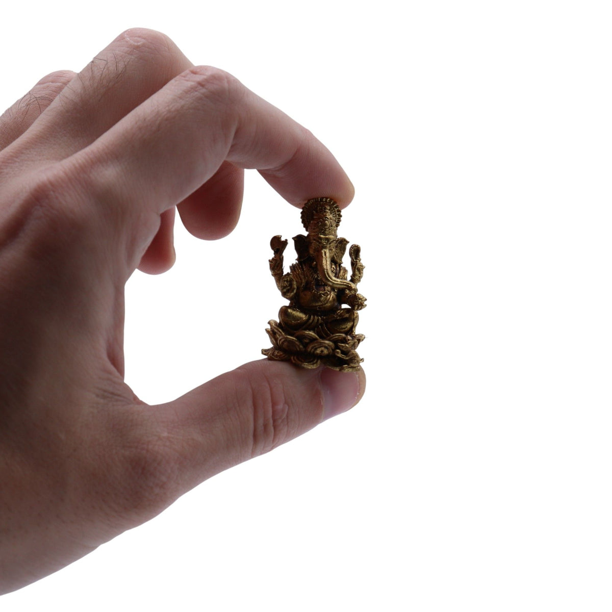 Statue Miniature Ganesh en Laiton — Lotus — 3,7 cm - photo 3