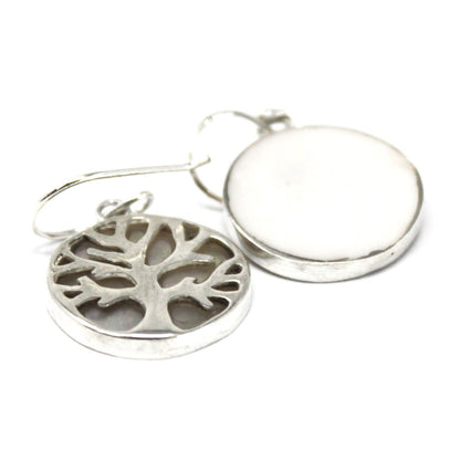 Boucles d'oreilles Arbre de Vie en nacre — Tatum Cristal