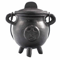 Chaudron Fonte Pentagramme 5x13cm - Rituel & Encens
