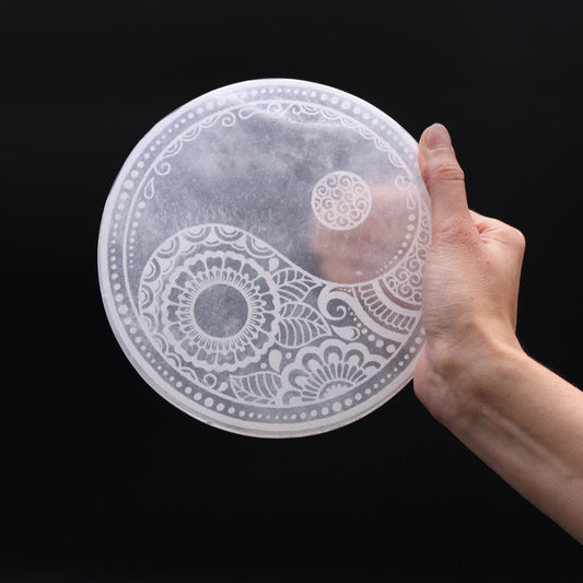 Assiette Sélénite 18cm - Rechargement Cristaux & Feng Shui – photo 3