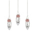 Pendule double en Quartz rose et Cristal de roche