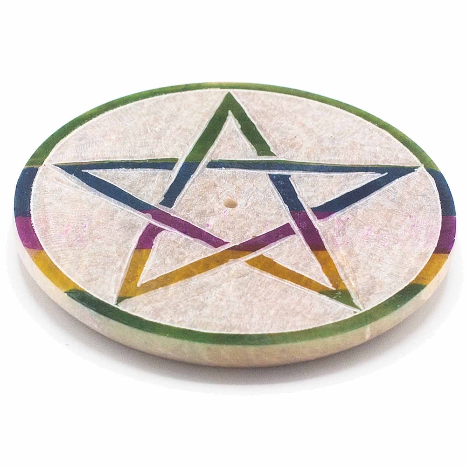Porte-Encens Stéatite Pentagramme 8cm - Bâtons & Cônes