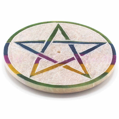 Porte-Encens Stéatite Pentagramme 8cm - Bâtons & Cônes