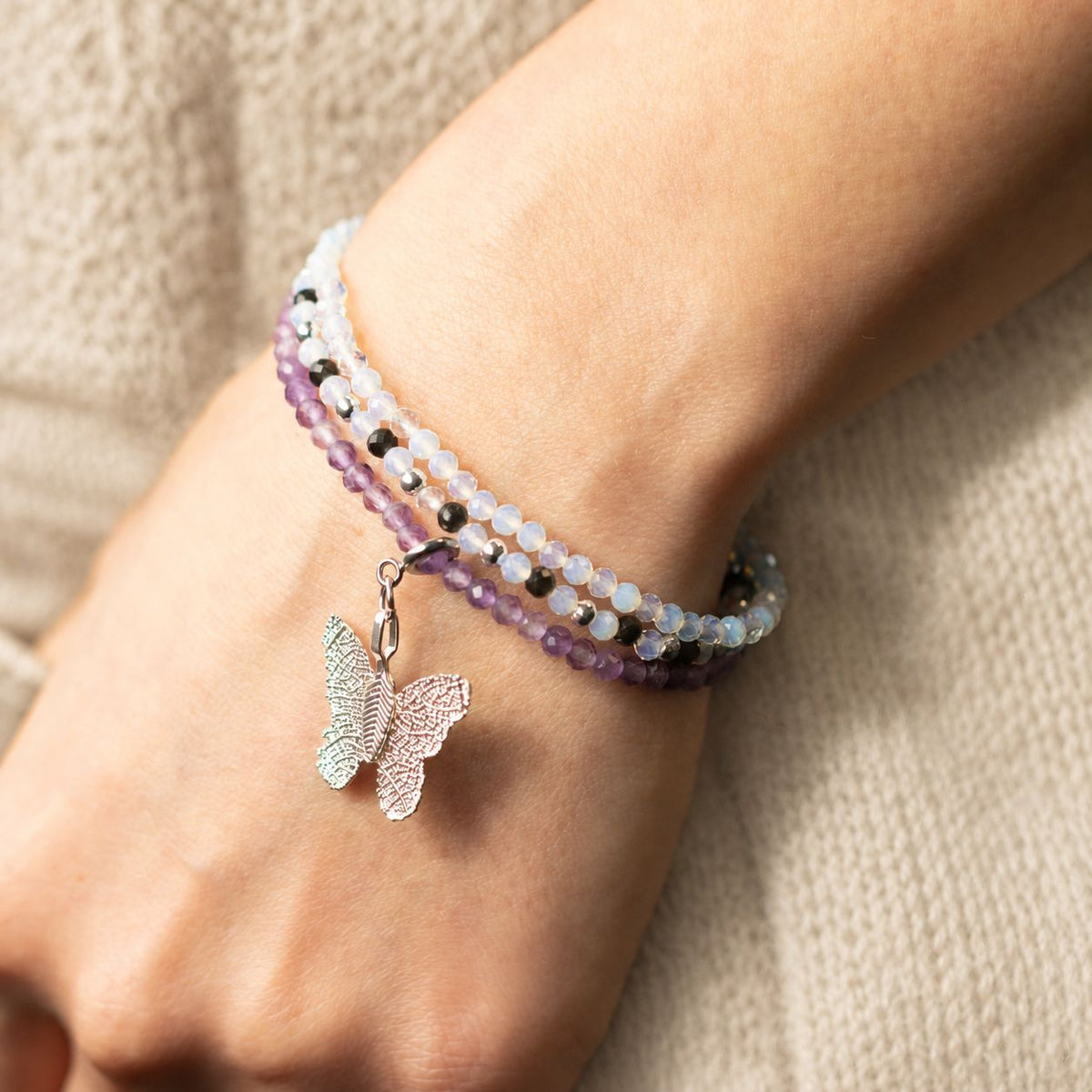 Bracelets Nymphe Pleine Lune — Pierre de Lune, Obsidienne & Améthyste - photo 4
