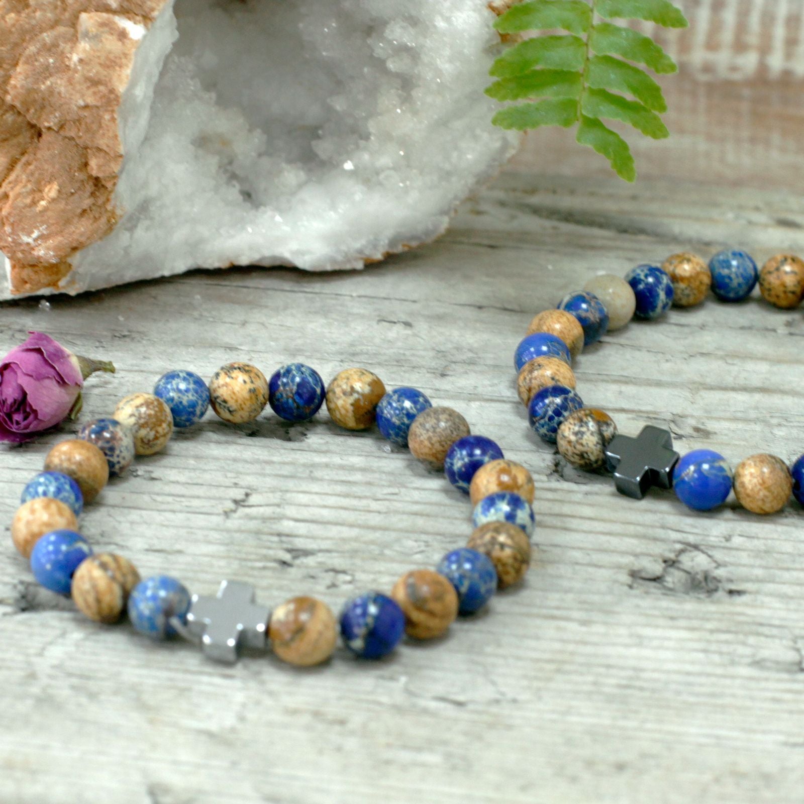 Lot de 2 bracelets d'amitié - Jaspe Paysage - photo 6