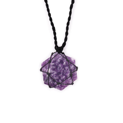 Pendentif Lépidolite Hexagone - Apaisement & Équilibre