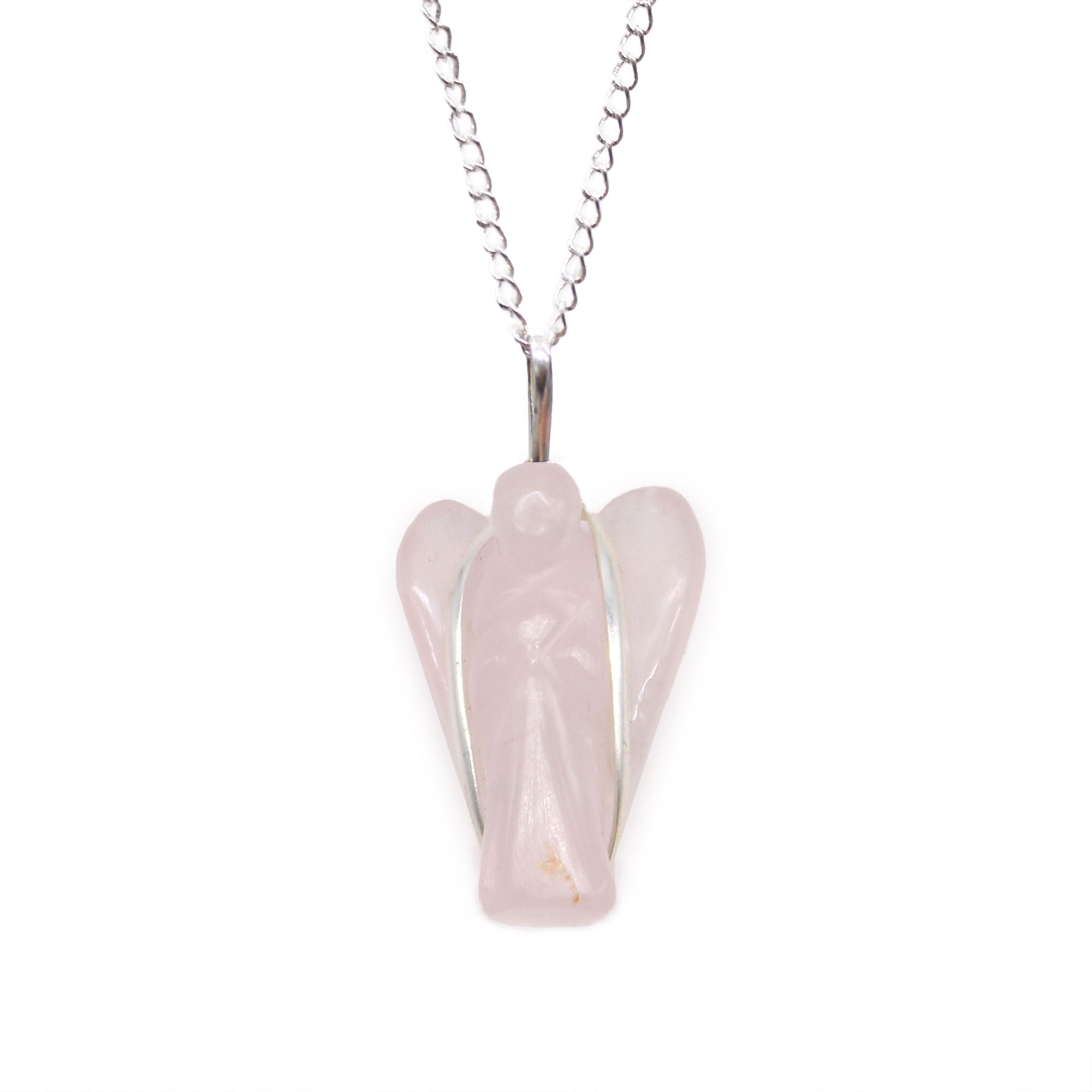 Pendentif Ange Gardien - Quartz Rose