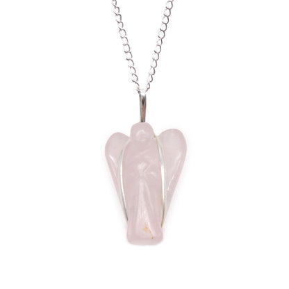 Pendentif Ange Gardien - Quartz Rose