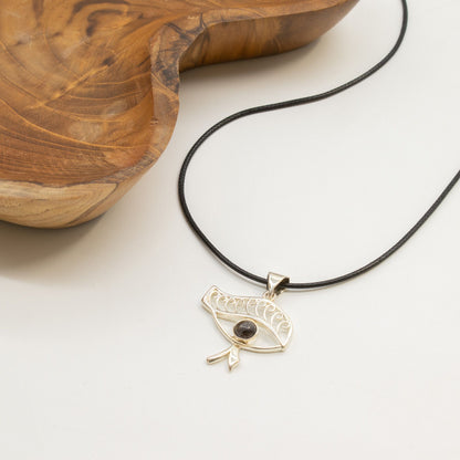 Pendentif Œil de Cléopâtre - Argenté Style Égyptien