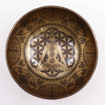 Bol Tibétain Gravé 7 Chakras — 16 cm – photo 3