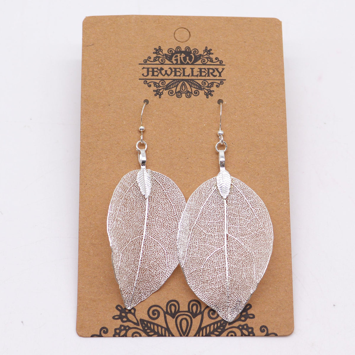 Boucles d'Oreilles Feuille Vraie - Argentées Artisan – photo 2