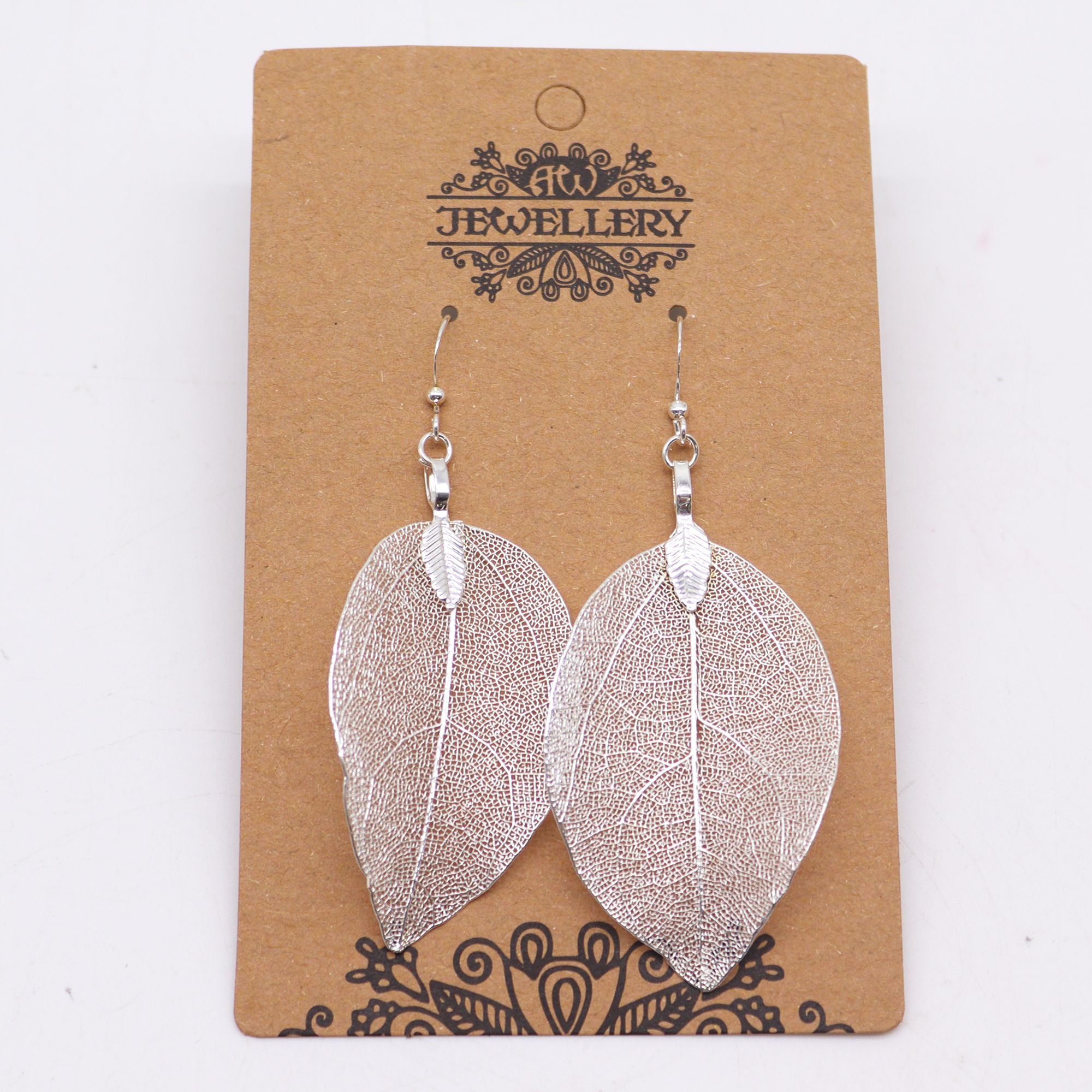 Boucles d'Oreilles Feuille Vraie - Argentées Artisan – photo 2