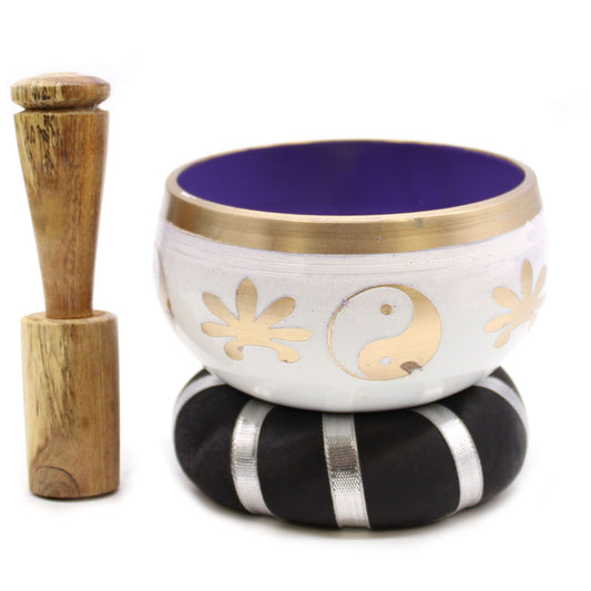 Bol Tibétain Yin & Yang 10,7 cm - Blanc & Violet – photo 8