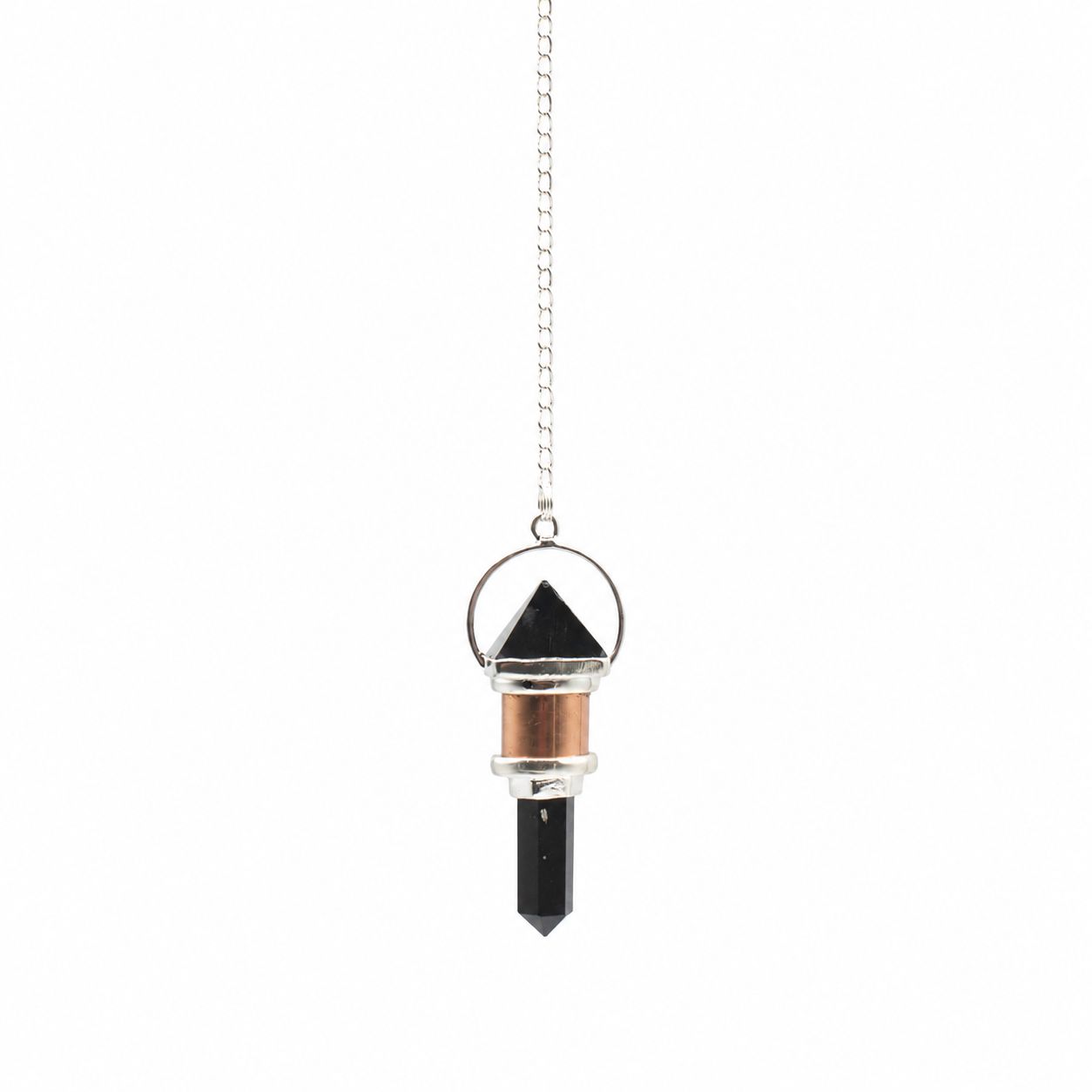 Pendule en Obsidienne noire et cuivre