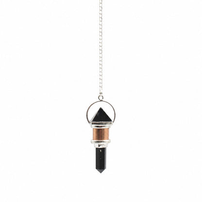 Pendule en Obsidienne noire et cuivre
