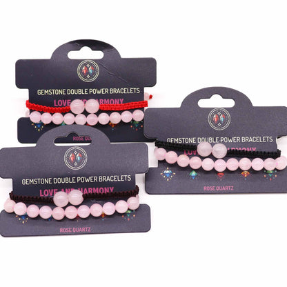 Bracelet double énergie - Quartz Rose - photo 2