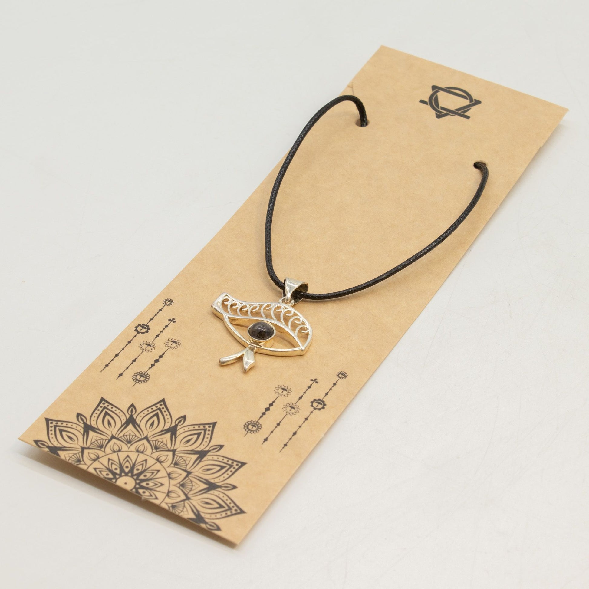Pendentif Œil de Cléopâtre - Argenté Style Égyptien
