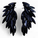Boucles d'Oreilles Ailes d'Ange Verre Noir - Vintage Mystique