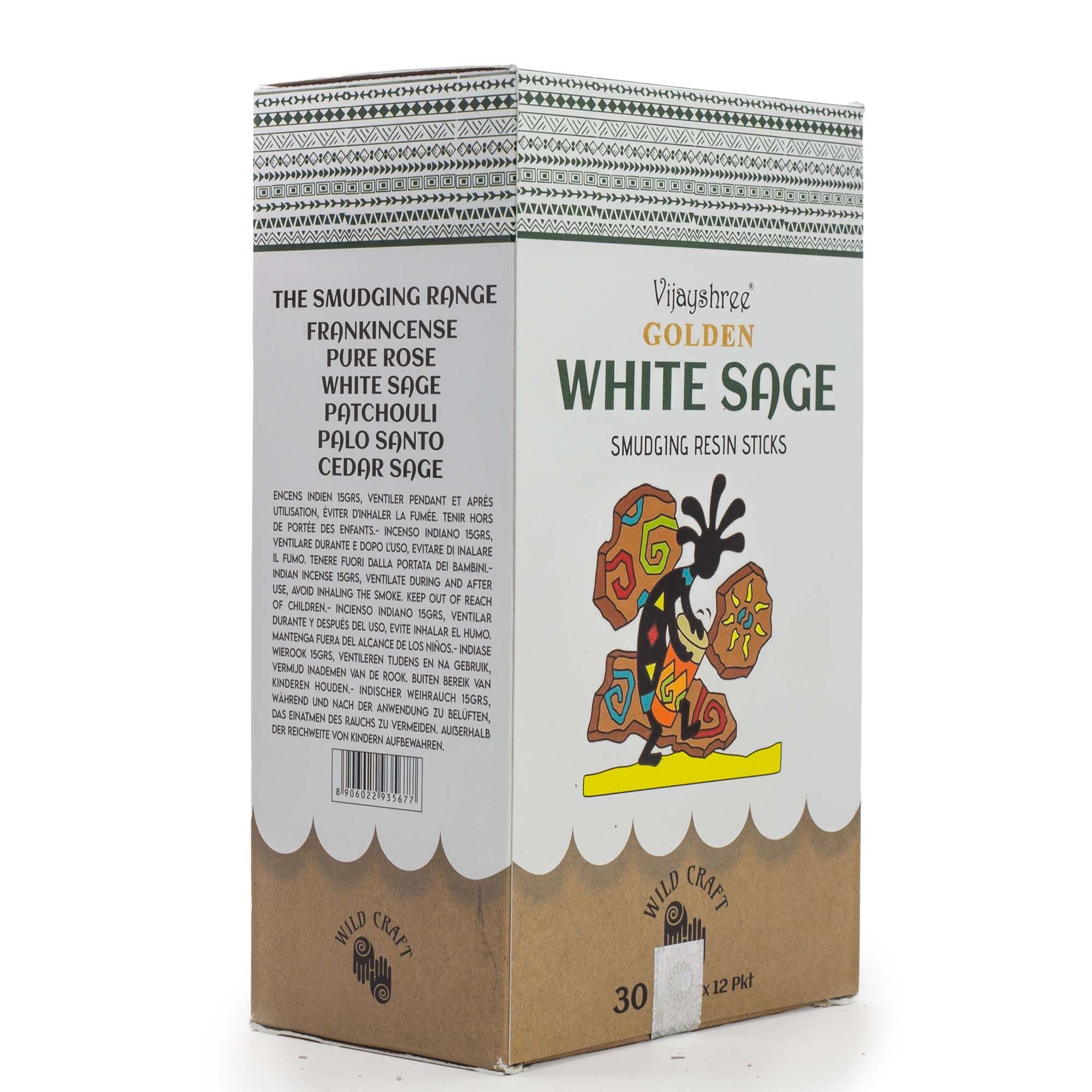 30g Golden White Sage Smudging Resin Sticks (6s)