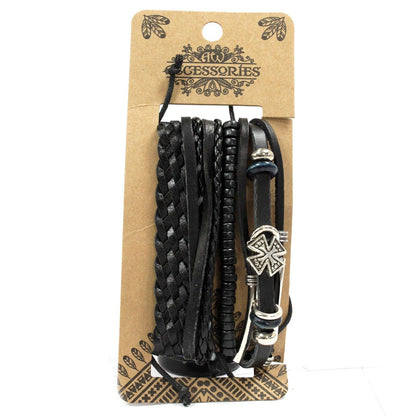 Bracelet Homme Cuir & Métal - Set 4 Pièces Tendance - photo 2