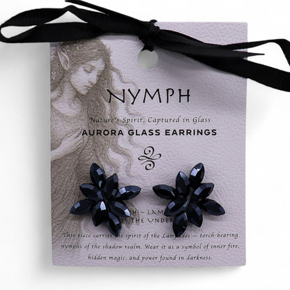 Boucles d'Oreilles Fleurs Verre Noir - Style Vintage Élégant – photo 5