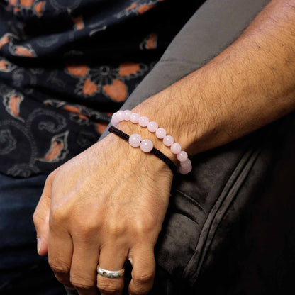 Bracelet double énergie - Quartz Rose - photo 3