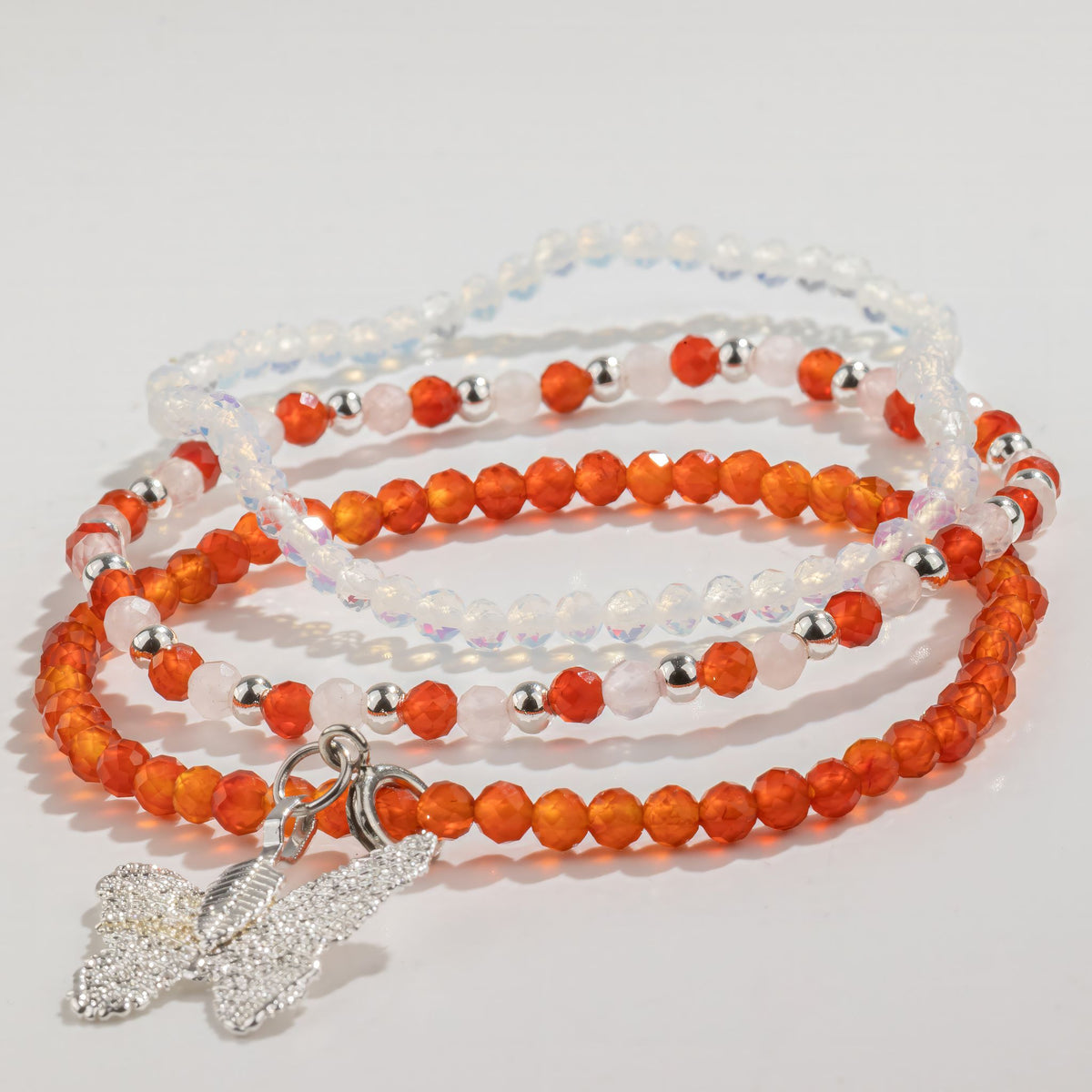 Bracelets Pierre de Lune & Cornaline — Lune de Sang — Lot de 3 - photo 3