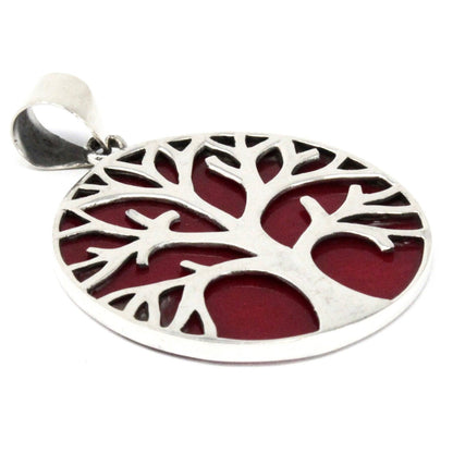 Pendentif Arbre de Vie 30mm - Argenté, Effet Corail – photo 3