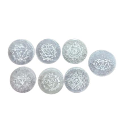 Set de 7 Assiettes Chakras Sélénite - Recharge & Purification – photo 7