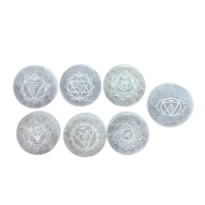 Set de 7 Assiettes Chakras Sélénite - Recharge & Purification – photo 7