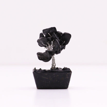 Mini Gemstone Trees On Orgonite Base - Black Agate (15 stones)
