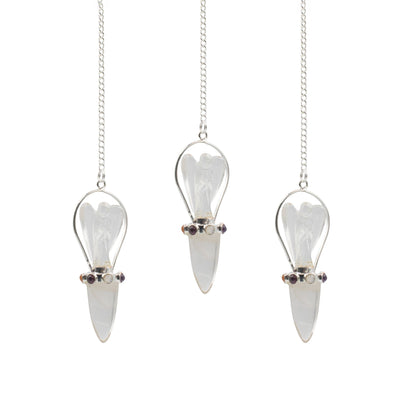 Pendule ange deux pièces en cristal de roche