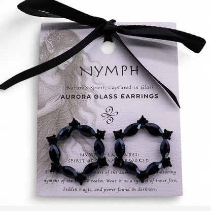 Boucles d'Oreilles Verre Vintage Noir - Loop Élégant – photo 4