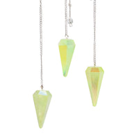 Pendule Quartz Aurora Vert Pâle 6 faces 4cm