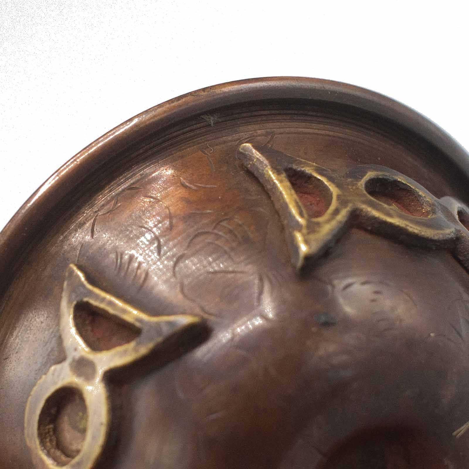 Coupe Rituelle Triple Lune 8x4cm - Cuivre Antique Autel – photo 2