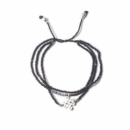 Bracelet Fil Noir Nœud Sans Fin - Ancrage & Équilibre – photo 3