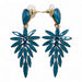 Boucles d'Oreilles Longues Verre Teal - Forêt & Nature