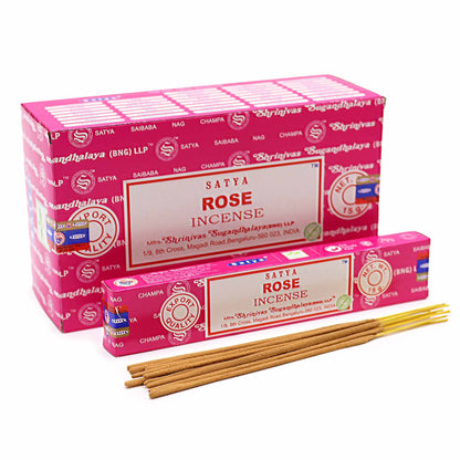 Encens Satya Rose 15g - Amour & Méditation