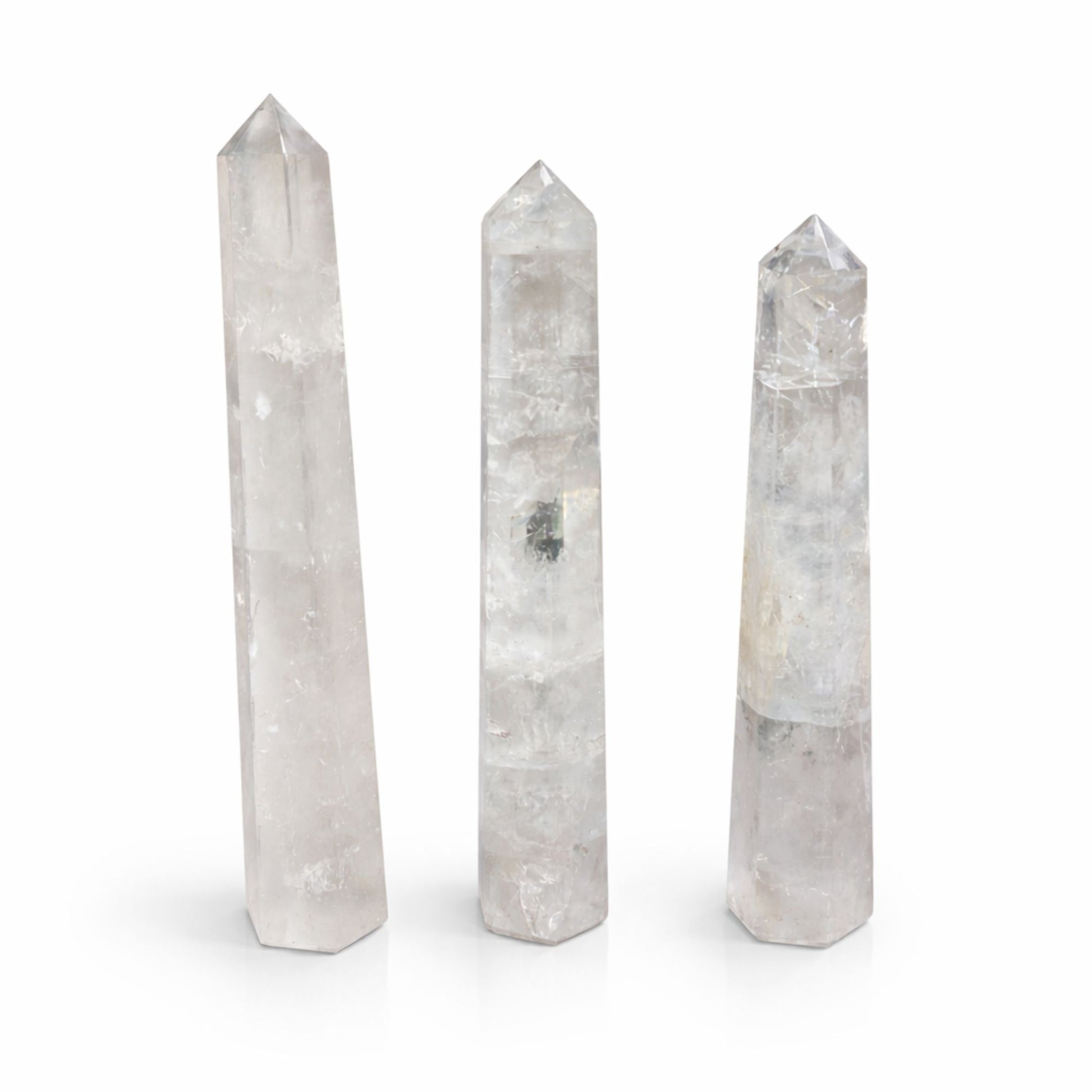 Obélisque 6 Faces en Cristal de Roche ~ 17cm